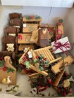 Lot of 20 Vintage Natural Wood Miniature Christmas Ornaments Farmhouse Country