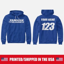 CUSTOMIZED YAMAHA FACTORY RACING MOTOCROSS HOODIE YOUR NAME AND NUMBER YZ ATV