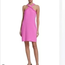 TRINA TURK Magical Dress Above Knee Halter Style Fuchsia Pink SZ 4 New
