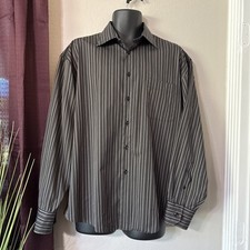 MS8 Pronto Uomo men s long sleeve button-down dress/casual shirt Size XL