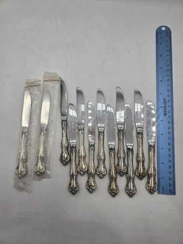 Set Of 12 Towle Debussy Sterling Silver Handle Small Butter Knives No Mono