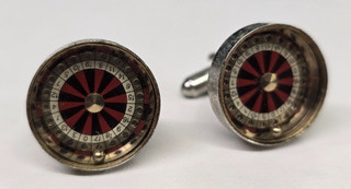 Vintage Working Casino Inspired Roulette Wheel Men's Cufflinks