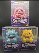 Just released Squishins Monsters Squishy Figure Lot of 3 Blue Pink Yellow 2016
