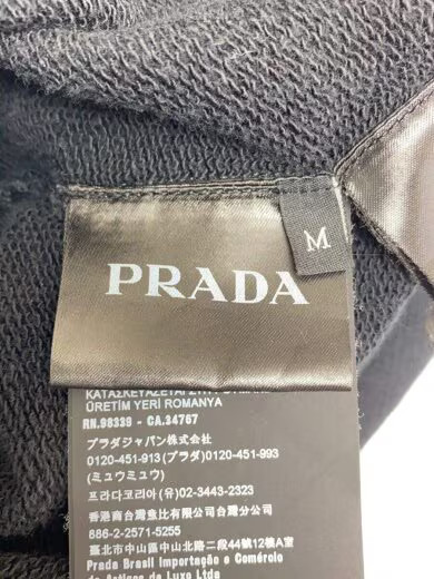 PRADA Zip Hoodie/ Medium/ Cotton/ Black/ Solid Color/ UJL186 S202 1YYB thumbnail 4