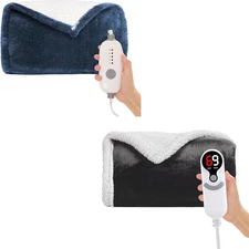 Electric Heated Blanket Full Size 72''X84'' Navy Blue & Black