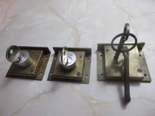 3 vintage cupboard door locks with keys, 1 by Chubb and 2 x ERA, new old stock.