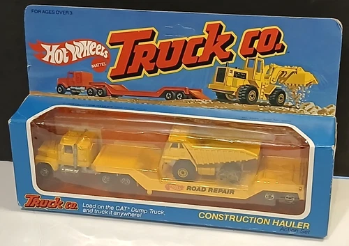 RARE 1982 Hot Wheels Truck Company Yellow Construction Hauler Unpunched Redline