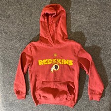 NFL Team Apparel Hoodie Youth M Redskins Graphic Pullover Pocket Red Fleece