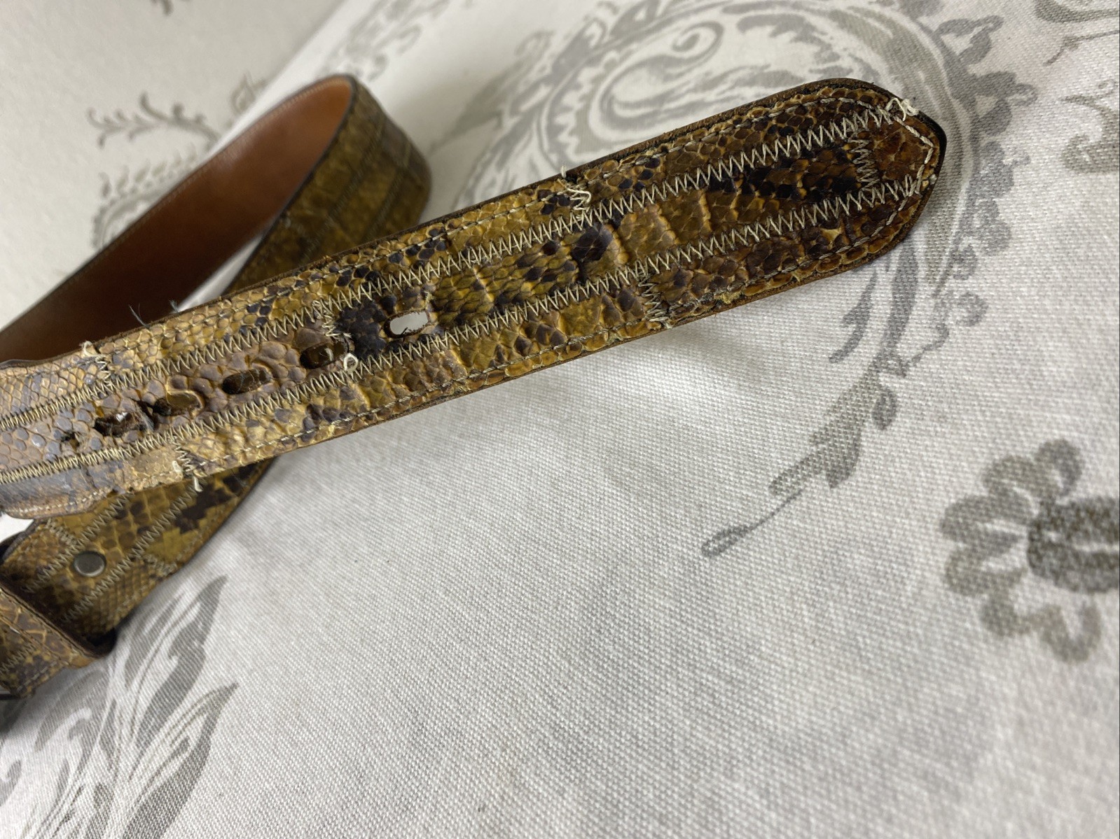 Vintage Python 70s Patchwork Belt Hippie Boho Sty… - image 7