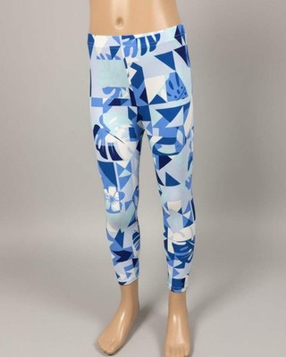 Leggings Mädchen blau Blätter Design volle Länge, 4-5 Jahre, nagelneu!