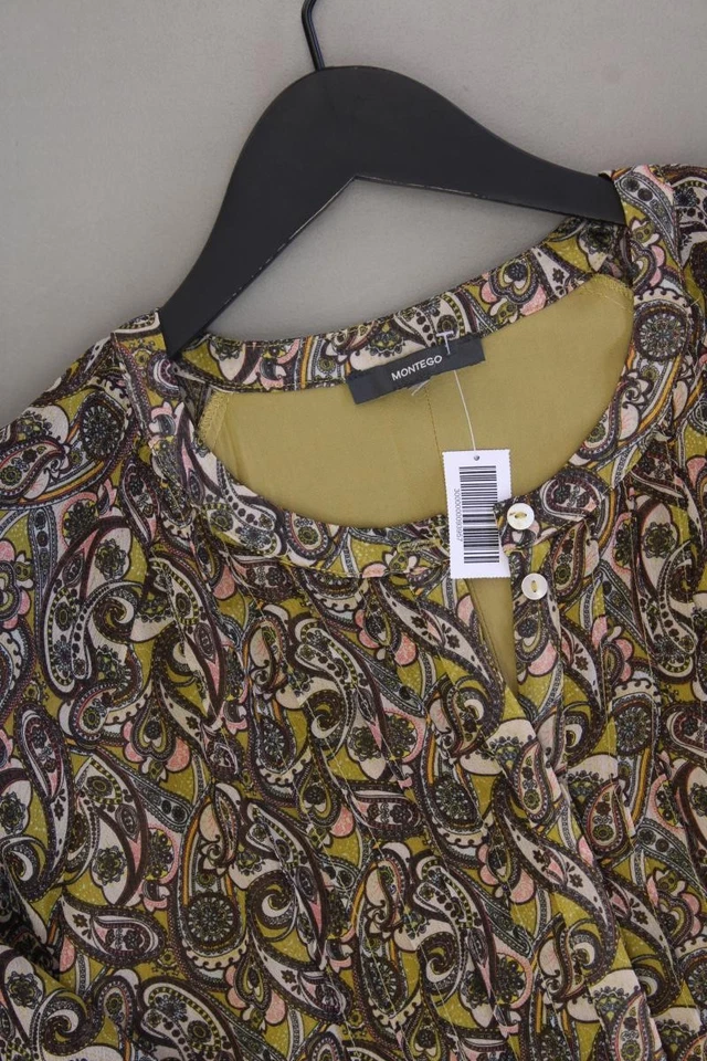 Montego Chiffonkleid Comfort Kleid für Damen Gr. 46, XL mit Paisleymuster gelb - Bild 2 von 4