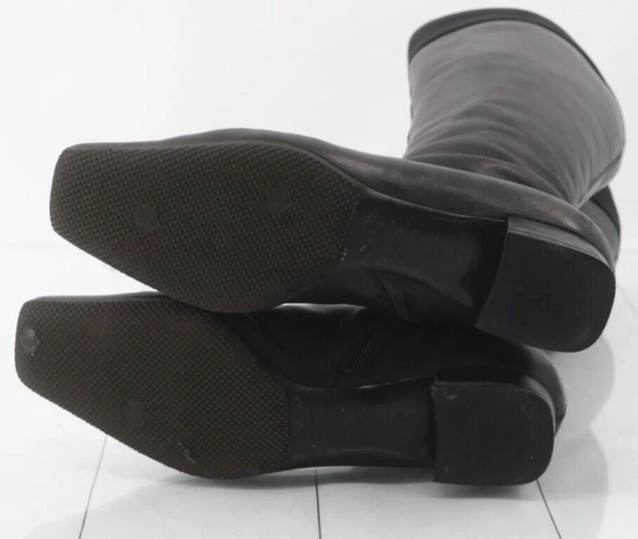 Gucci Black Leather Web Trim Riding Boots W/iconic Bamboo Gold Charm-EU35.5 - Image 3 of 4