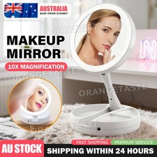 10X Magnifying Makeup Mirror With LED Light Cosmetic 360° Rotation Flexible AU