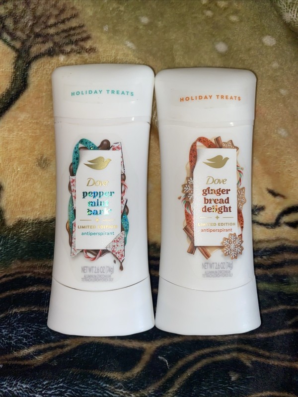 Dove Antiperspirant Deodorant Gingerbread Delight Peppermint Bark LimitedEdition
