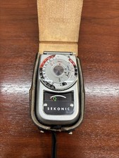 Sekonic Auto-Leader 3 Model L-162 Light Meter Leather Case Vintage Japan