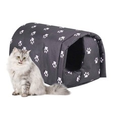Stray Cats Shelter, Waterproof Outdoor Cat House Foldable Warm Pet Cave for W...