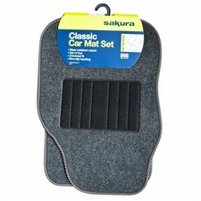 Grey Carpet Car Floor Mat Set + Silver Trim fits Vauxhall Vectra Zafira Tigra