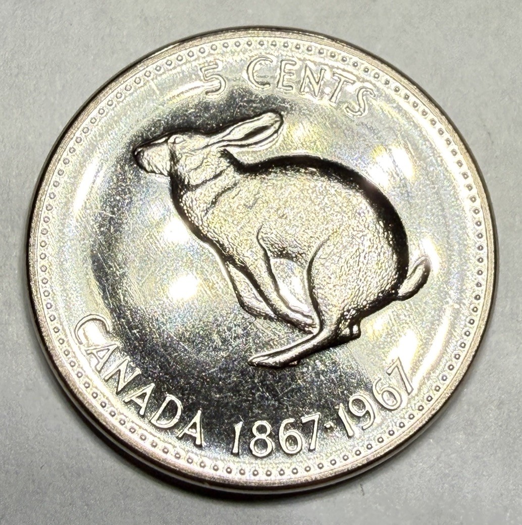 1867-1967 Canadian Rabbit 5 Cent Nickel Proof-Like Coin RCM Set