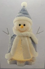 Cracker Barrel Holiday Christmas Lamp Sparkling Snowman 2004-Retired-Very Nice!