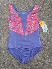 Cat  Jack Small 6/7 Pink  Periwinkle Blue Gymnastics Leotard w/ Keyhole Back