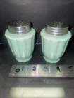 Pioneer Woman Timeless Beauty Jade Jadeite Milk Glass Green Salt Pepper Shakers