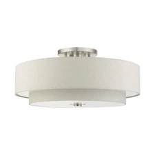 Livex Lighting - Meridian - 6 Light Semi-Flush Mount in Modern Style - 30 Inches