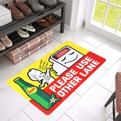 Vintage Style 1963 Squirt Grocery Store Sign Doormat Rug In / Out Decor