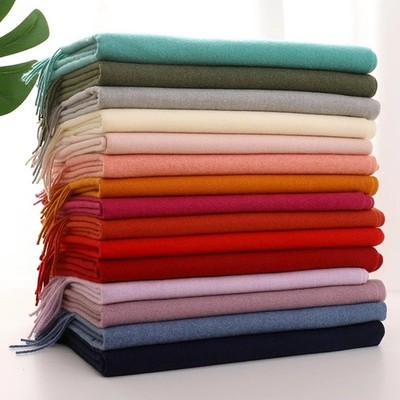 Luxus Damen Kaschmir Pashmina Seide Schal Tuch solide lang Winter warm Halstuch UK