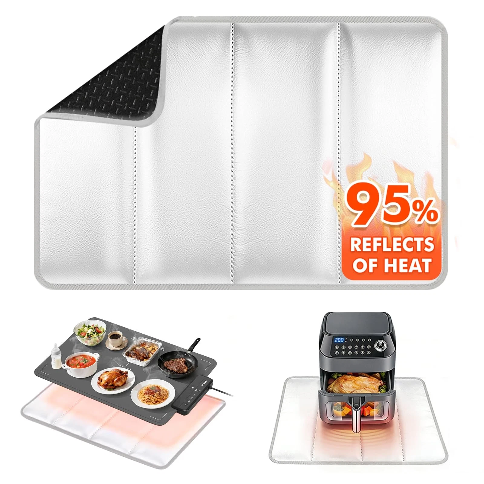 23×15.4 in Mat for Food Warming Mats, Mats for Countertop Reflects 95% of Hea...