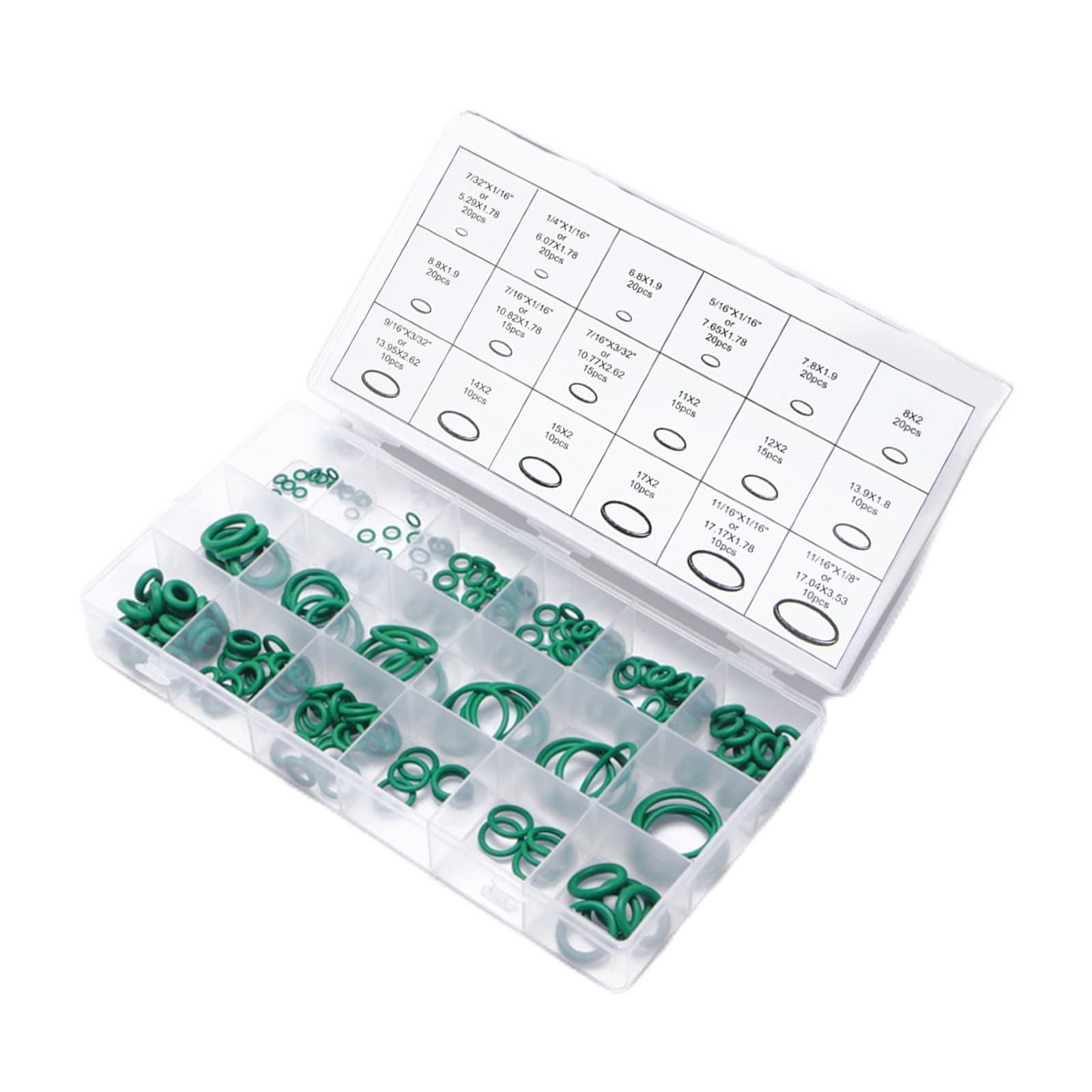 270 Pieces O-Ring Assortment Set, Rubber Seal Gasket Washer Kit for Car A/C a...