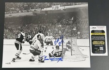 YVAN COURNOYER & DICK DUFF Attack NET Signed by BOTH 11x14 Photo CANADIENS *JSA