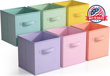 6 cestas plegables para organizar ropa, juguetes y libros multicolor 