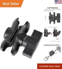 Aluminum Double Socket Arm - Adjustable, RAM Mount B Size Compatible 1" Ball