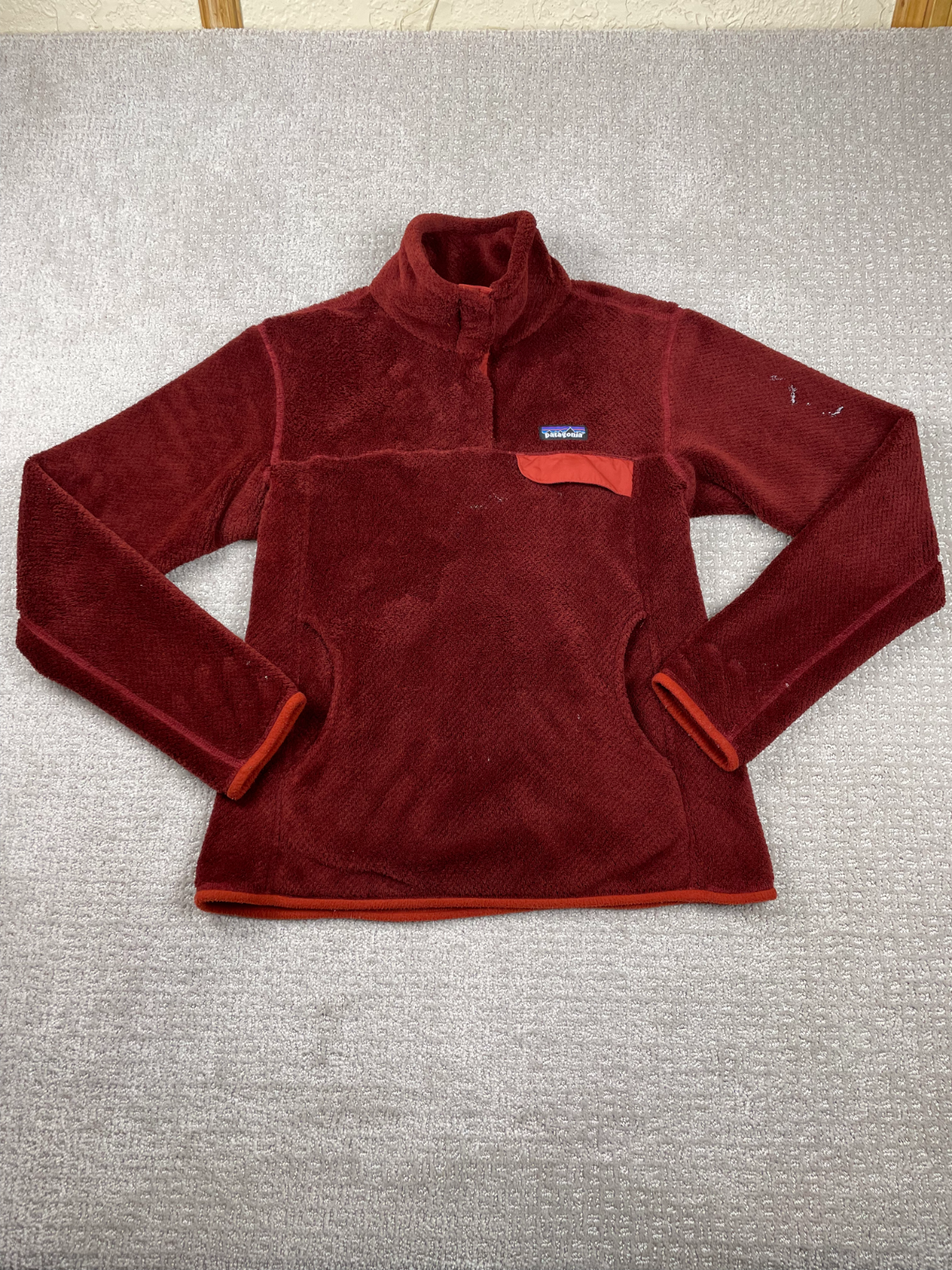Patagonia Jacket Womens Medium Red Retool Snap T Fleece Pullover Hiking Outdoors
