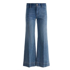 Alice  Olivia Jeans Slay Low Rise Wide Leg Ankle Length Blue Cotton Stretch 29