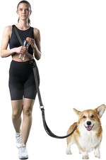 Hands Free Dog Leash Car Seatbelt 5.3-7.9ft Crossbody Black