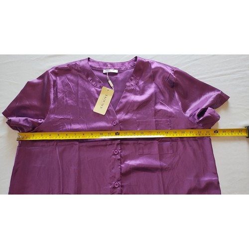 Camisón satinado manga corta mujer Ekouver talla XL - Imagen 8 de 11