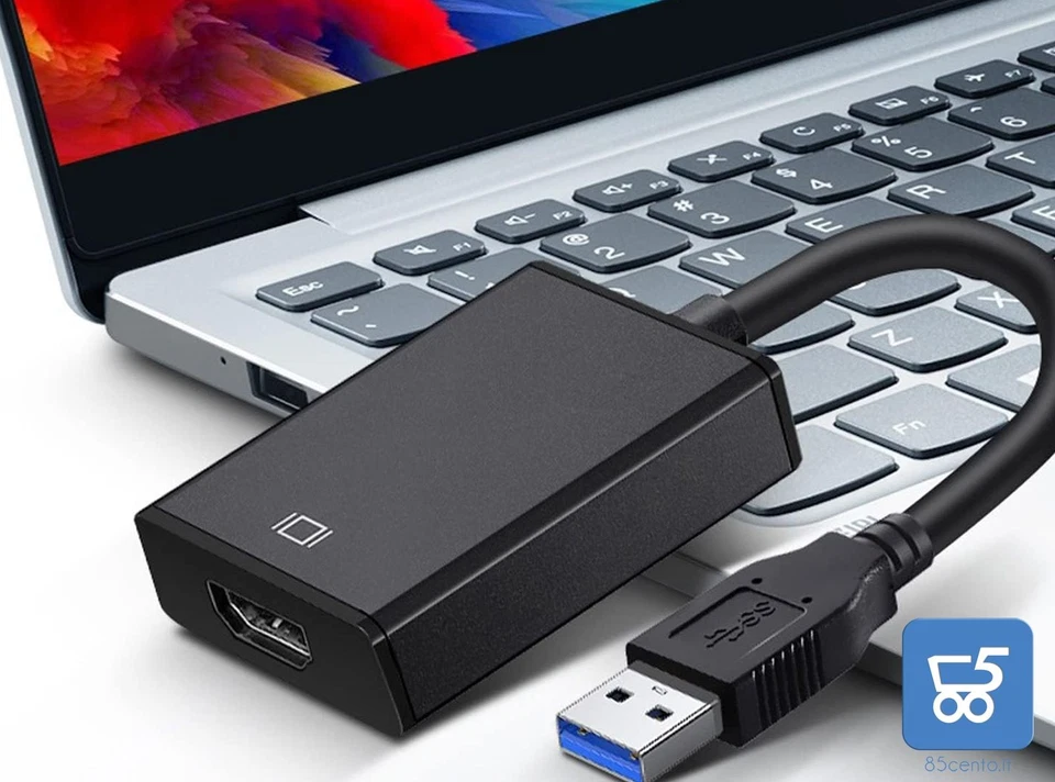 Adattatore da USB a HDMI USB 3.0/2.0 Audio Video Adapter HD 1080P per PC laptop - Immagine 3 di 3