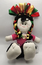 Handmade Mexican Rag Doll Lele Doll Maria Doll Sitting Cloth Doll 11" Tall 