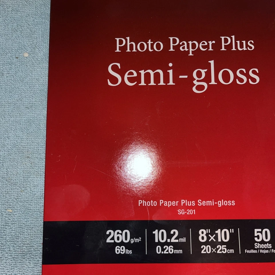 Canon Semi-Gloss Photo Paper Plus SG-201 (50 Sheets) 8”X10” NEW NEW NEW PIXMA - Image 4 of 4