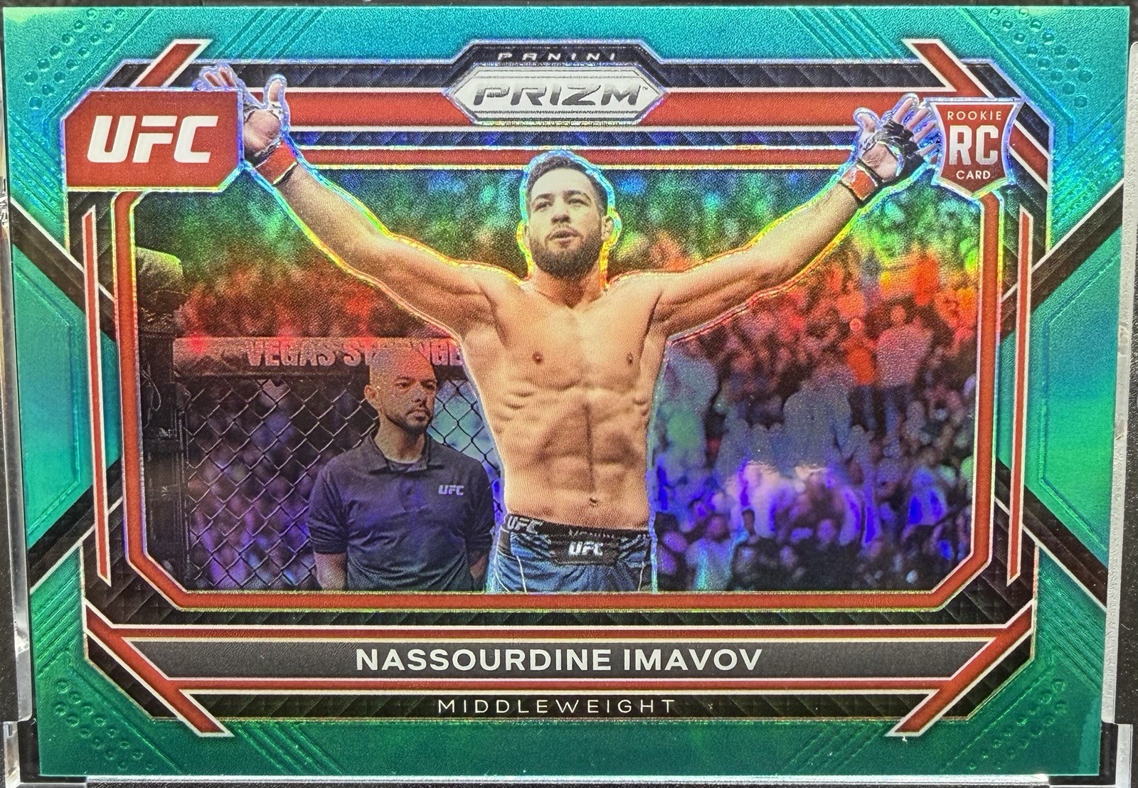 2023 Panini Prizm UFC Nassourdine Imavov RC Teal Prizm Rookie 49/49 #39 BOOKEND