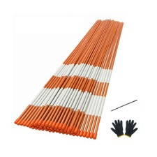 Sunnyglade 50PCS 48 Inch Driveway Marker Set 5/16 Inch Dia Fiberglass Reflect...