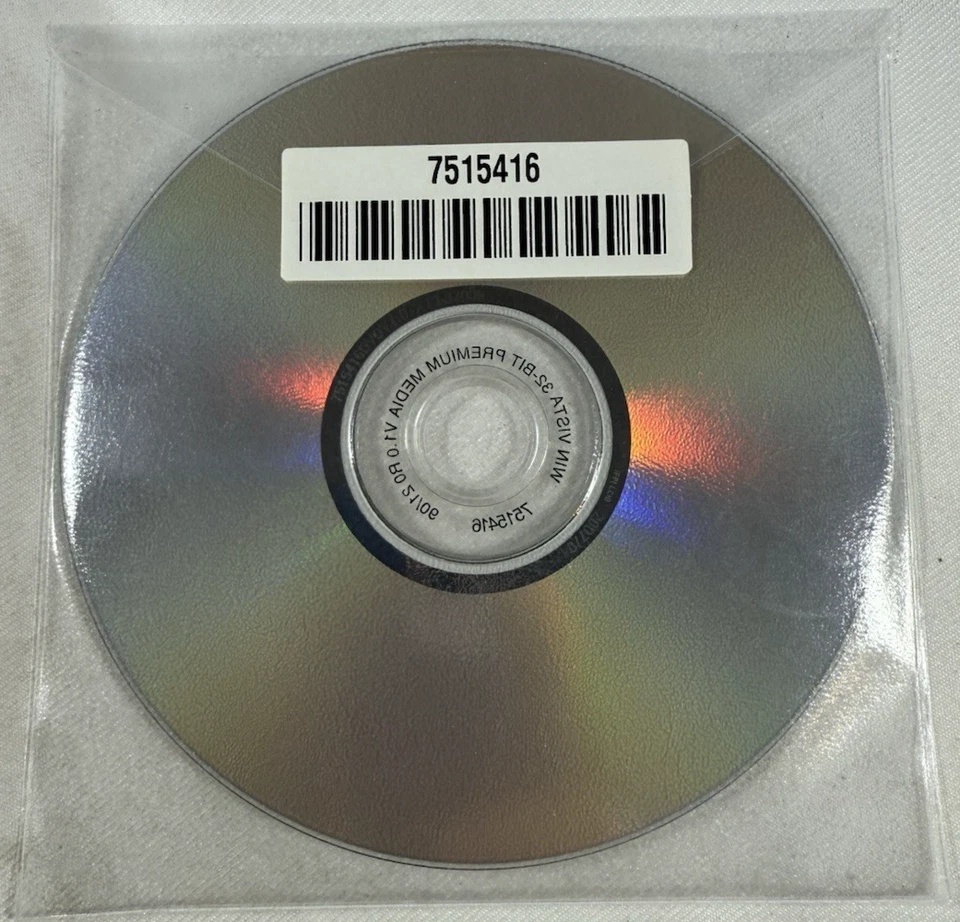 GATEWAY WINDOWS VISTA HOME PREMIUM 32 Operating System Disc 7515416 - SEALED - Image 2 of 2