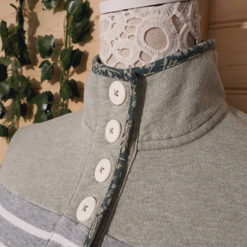 Maine Sweater Size 10 Half Button Nautical Striped Outdoor Leisurewear Green - Picture 5 of 21