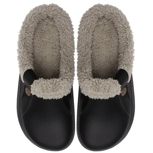 Winter Clog Slippers - Warm Fleece Lined Indoor/Outdoor Slip-On Shoes, Anti-Slip - Picture 3 of 35