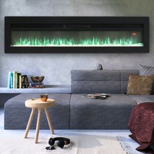 50" 60" Electric Insert/Wall Mounted Fireplace Wall Inset Into Fire Freestanding