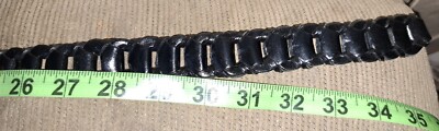 Ladies, Mens Calabria Chain Link Black Belt Size Med Brass  display picture 1