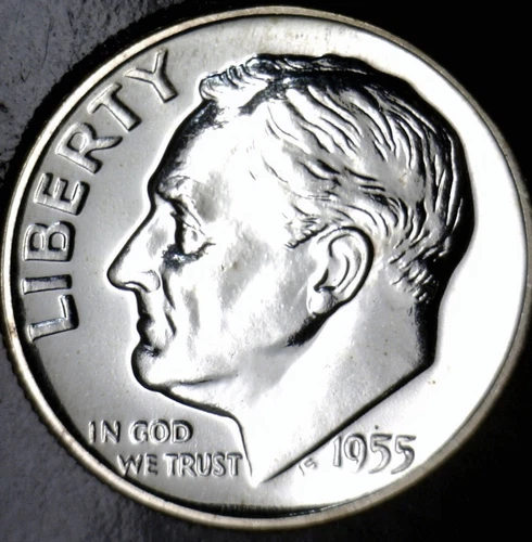 1955 GEM PROOF SILVER Roosevelt Dime Coin NICE BLAZING PRF LOT #70 w/  FREE SHIP