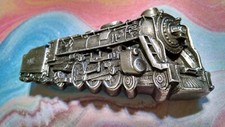VINTAGE "1002" Freight Train Belt Buckle Bergamot Brass 1978 K-39 Locomotive USA