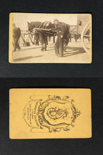 Fabre, Marseille, Soldat tirant une charrette à cheval, circa 1880 CDV vintage a